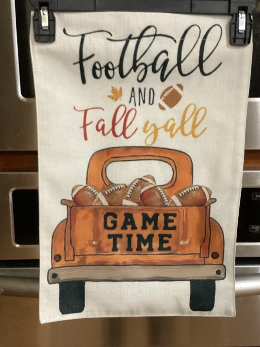 NEW Fall Football Burlap Garden Flag, Double sided, Pickup Truck